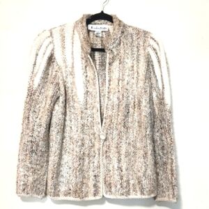 VINTAGE 80's Jessica Knits Angora Knit Cardigan Sweater Medium